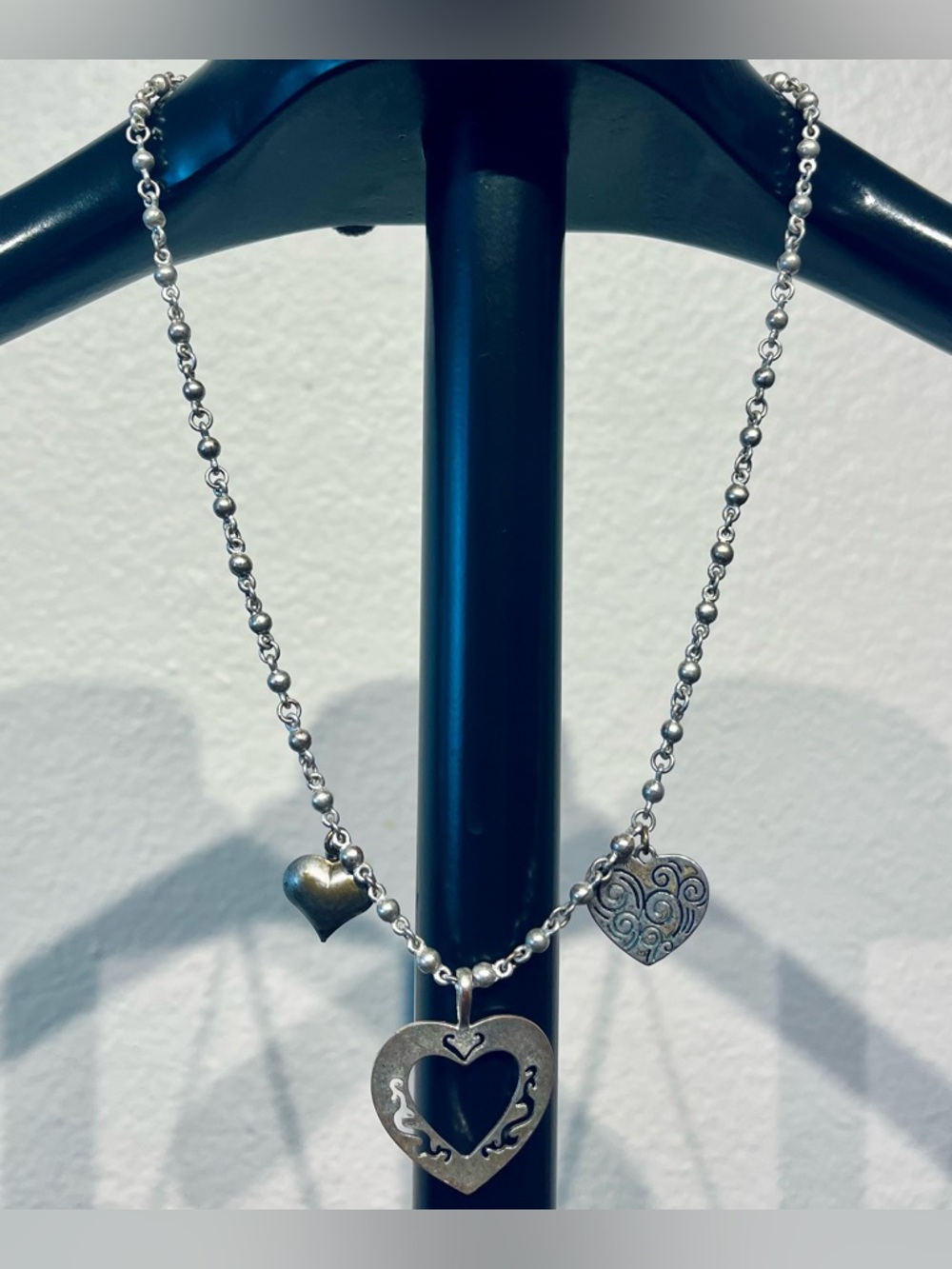 Jessica Simpson Silver Tone Heart Charm Necklace